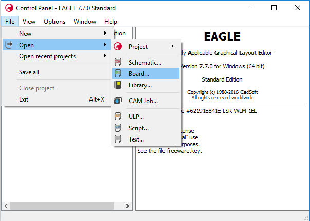 cadsoft eagle file extensions